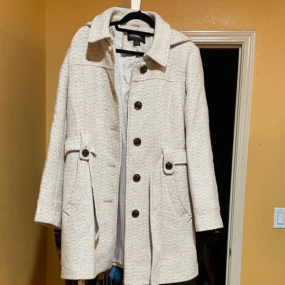 Liz Claiborne Cream Pea Coat